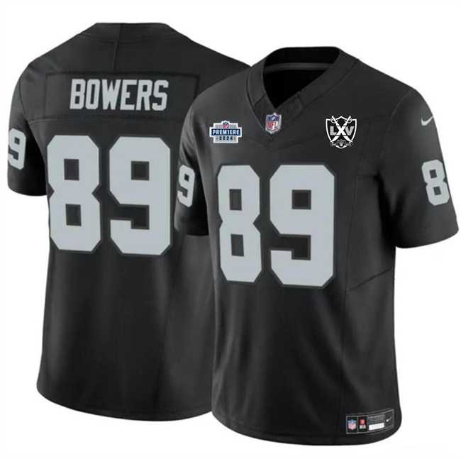 Men & Women & Youth Las Vegas Raiders #89 Brock Bowers Black 2024 F.U.S.E 65th Anniversary Patch Vapor Stitched Jersey